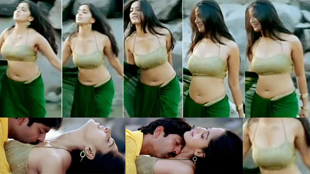 Anushka hot navel show in saree totally enjoyed Ultra Slow Motion HD