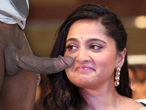 Fucking face Anushka Shetty blowjob black cock