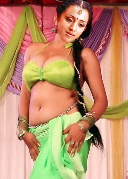 Trisha green blouse nude navel show tamil actress, Bolly Tube