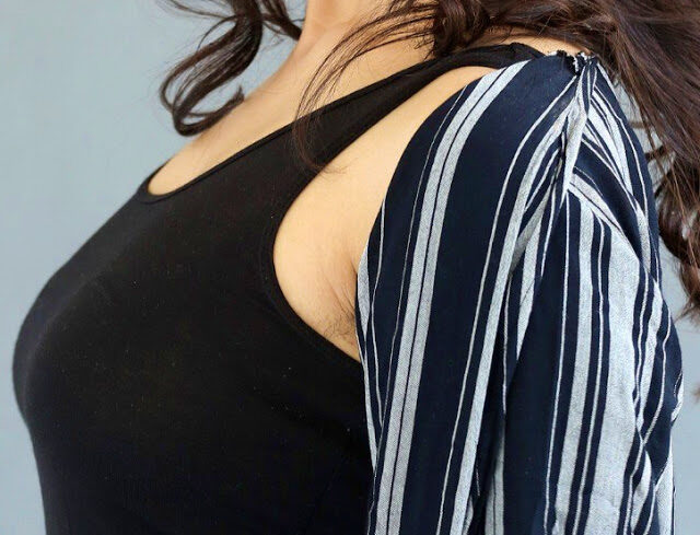 Priyanka Jawalkar hairy armpit in sleeveless black banian boobs side view, Bolly Tube