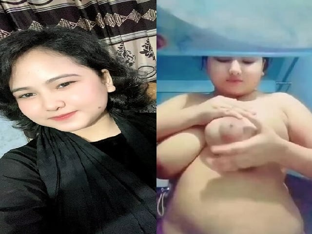 Chubby tanker Bengali girl sucking her huge boobs