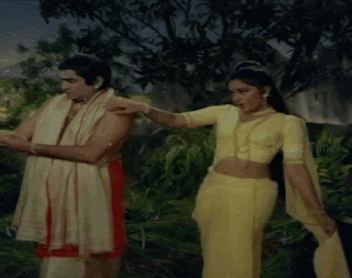 Jayaprada yellow saree navel romance, Bolly Tube