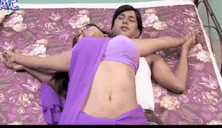 Monalisa navel boob purple saree, Bolly Tube