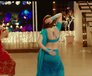 TAMMANA sexy moves in blue saree, Bolly Tube