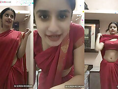 Dickraising Cute Cam Girl Expose Herself Cutest Babe Saree Navel Slut